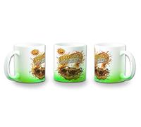 MERCHANDMANIA Taza con degradado Verde frase graciosa calor gafas playa verano color mug