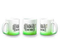 MERCHANDMANIA Taza con degradado Verde frase graciosa os odio a casi todos color mug