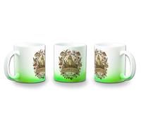 MERCHANDMANIA Taza con degradado Verde logo club buscador de setas recolector campo color mug