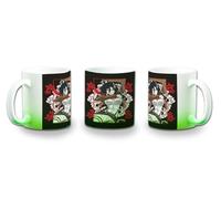 MERCHANDMANIA Taza con degradado Verde serie anime personaje mikasa logo color mug