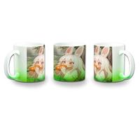 MERCHANDMANIA Taza con degradado Verde therian furry animal chica conejo cute kawaii color mug