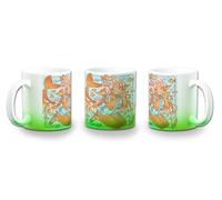 MERCHANDMANIA Taza con degradado Verde therian furry animal sirena pez chica girl kawaii cute color mug