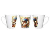 MERCHANDMANIA Taza cónica cuadro arte ja joven de la perla moderna gafas woke conica personalizada