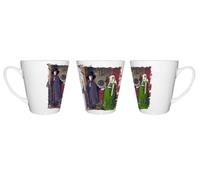 MERCHANDMANIA Taza cónica cuadro arte Jan van Eyck, El retrato de Arnolfini conica personalizada