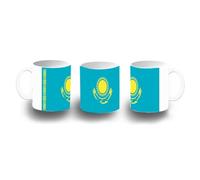 MERCHANDMANIA Taza de plástico bandera kazajistan pais oriente medio plastic mug