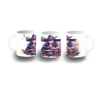 MERCHANDMANIA Taza de plástico fanart bruja libro hechizos dibujo flores bosque plastic mug