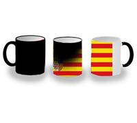 MERCHANDMANIA Taza Mágica bandera de aragon españa comunidad autonoma magic mug