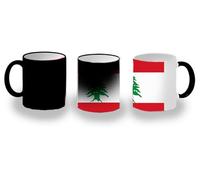 MERCHANDMANIA Taza Mágica bandera libano pais oriente medio gobierno libanes magic mug