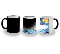 MERCHANDMANIA Taza Mágica cuadro arte la noche estrellada guerrero manga anime magic mug