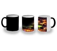 MERCHANDMANIA Taza Mágica dibujo bruja maga caldero mistico magia astral magic mug