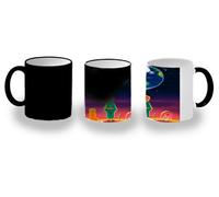 MERCHANDMANIA Taza Mágica el principito luna tierra estrellas universo fantasia zorro magic mug