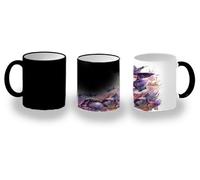 MERCHANDMANIA Taza Mágica fanart bruja libro hechizos dibujo flores bosque magic mug