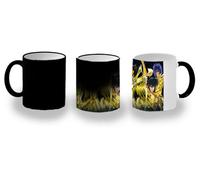 MERCHANDMANIA TAZA MÁGICA HEROES ARMADURAS DORADAS caballeros anime magic mug