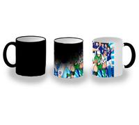 MERCHANDMANIA Taza Mágica oliver equipo furgol futbol balon dibujos anime serie magic mug