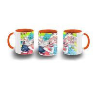 MERCHANDMANIA Taza Naranja anime Kimi to Koete Koi ni Naru bestias animales kemonomimi color mug