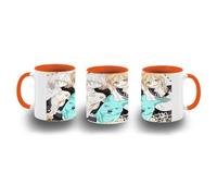 MERCHANDMANIA Taza Naranja anime Kimi to Koete Koi ni Naru furry gata perro lobo color mug