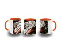 MERCHANDMANIA Taza Naranja dracula arte videojuego medieval retro gamer color mug