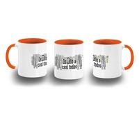 MERCHANDMANIA Taza Naranja frase graciosa os odio a casi todos color mug