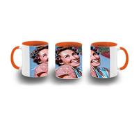MERCHANDMANIA Taza Naranja personaje serie retro graciosa mujer amor color mug