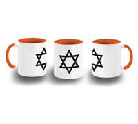 MERCHANDMANIA Taza Naranja religion judia judaismo fe tora diez mandamientos color mug