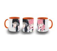 MERCHANDMANIA Taza Naranja serie anime sheihantai na kimi to boku novios personajes color mug