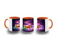 MERCHANDMANIA Taza Naranja te astral galaxia astrologia magico magia colores arcoiris color mug