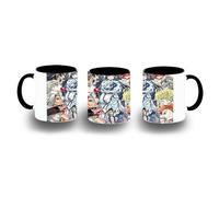 MERCHANDMANIA Taza Negra anime serie Shuumatsu no Walküre dioses vs humanos color mug