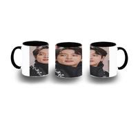 MERCHANDMANIA TAZA NEGRA BTS personaje kpop cantante 2025 Jeon Jung-Kook color mug