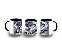 MERCHANDMANIA Taza Negra carta tarot graciosa meme lector libros biblioteca color mug