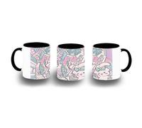 MERCHANDMANIA Taza Negra hatsune miku retro arte vintage poster dibujos color mug