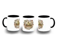 MERCHANDMANIA Taza Negra logo club buscador de setas recolector campo color mug