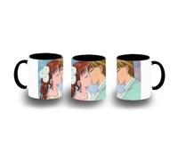 MERCHANDMANIA Taza Negra marmalade boy beso boda amor serie dibujos color mug