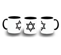 MERCHANDMANIA Taza Negra religion judia judaismo fe tora diez mandamientos color mug