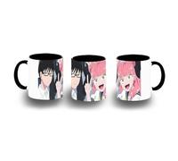 MERCHANDMANIA Taza Negra serie anime sheihantai na kimi to boku novios personajes color mug