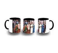 MERCHANDMANIA Taza Negra serie antigua retro vecindario vecinos amigos color mug