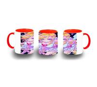 MERCHANDMANIA Taza Roja anime chica angel traviesa lujuria pecado dibujo color mug