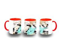 MERCHANDMANIA Taza Roja anime Kimi to Koete Koi ni Naru furry gata perro lobo color mug
