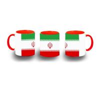 MERCHANDMANIA Taza Roja bandera iran pais oriente medio gobierno irani color mug