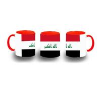 MERCHANDMANIA Taza Roja bandera iraq pais oriente medio gobierno iraqui color mug