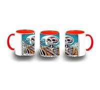 MERCHANDMANIA Taza Roja carta tarot graciosa meme adicto selfies movil foto color mug