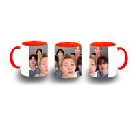 MERCHANDMANIA Taza Roja chicos cantantes famosos what you want color mug