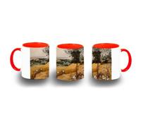 MERCHANDMANIA Taza Roja cuadro Pieter Bruegel “El viejo”, Las espigadoras color mug