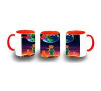 MERCHANDMANIA Taza Roja el principito luna tierra estrellas universo fantasia zorro color mug
