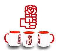 MERCHANDMANIA TAZA ROJA LOGO PARTIDO SOCIALISTA PSOE color mug