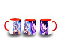 MERCHANDMANIA Taza Roja luchadores serie peleas dioses angeles bolas dibujos color mug