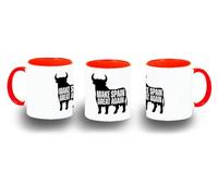MERCHANDMANIA Taza Roja make spain great again toro español iberico macho color mug
