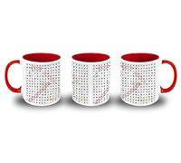 MERCHANDMANIA TAZA ROJA Original sopa de letras con mensaje casa hogar color mug. Diseño de KUKYS de Carmen Ubago