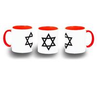MERCHANDMANIA Taza Roja religion judia judaismo fe tora diez mandamientos color mug