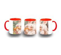 MERCHANDMANIA Taza Roja therian furry animal chica conejo cute kawaii color mug