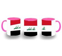 MERCHANDMANIA Taza Rosa bandera iraq pais oriente medio gobierno iraqui color mug